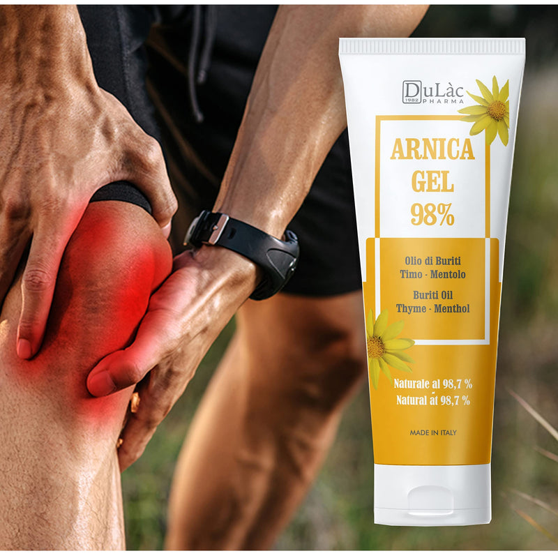 [Australia] - Arnica Gel for Bruising and Swelling 100ml Extra Strong 98%, Fast Action, Made in Italy for Massage of Muscles and Joints, Natural and Dermatologically Tested Formula - Dul�c 
