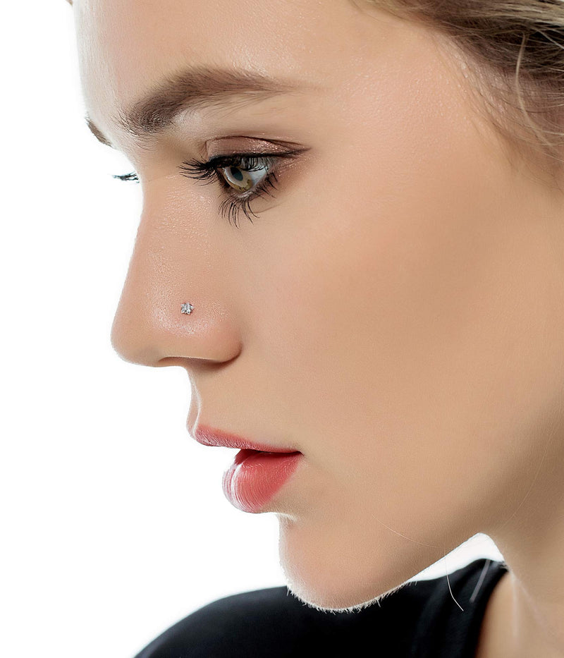 [Australia] - Tornito 20G 48Pcs Nose Rings Hoop Stainless Steel Bone L Screw Shaped Nose Studs Tragus Cartilage Nose Ring CZ Body Piercing Jewelry for Women Men A:48Pcs,L Shaped 