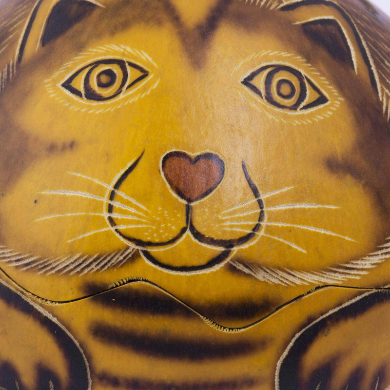 [Australia] - NOVICA Dried Mate Gourd Cat Jewelry Box, Brown, Andean Feline' 