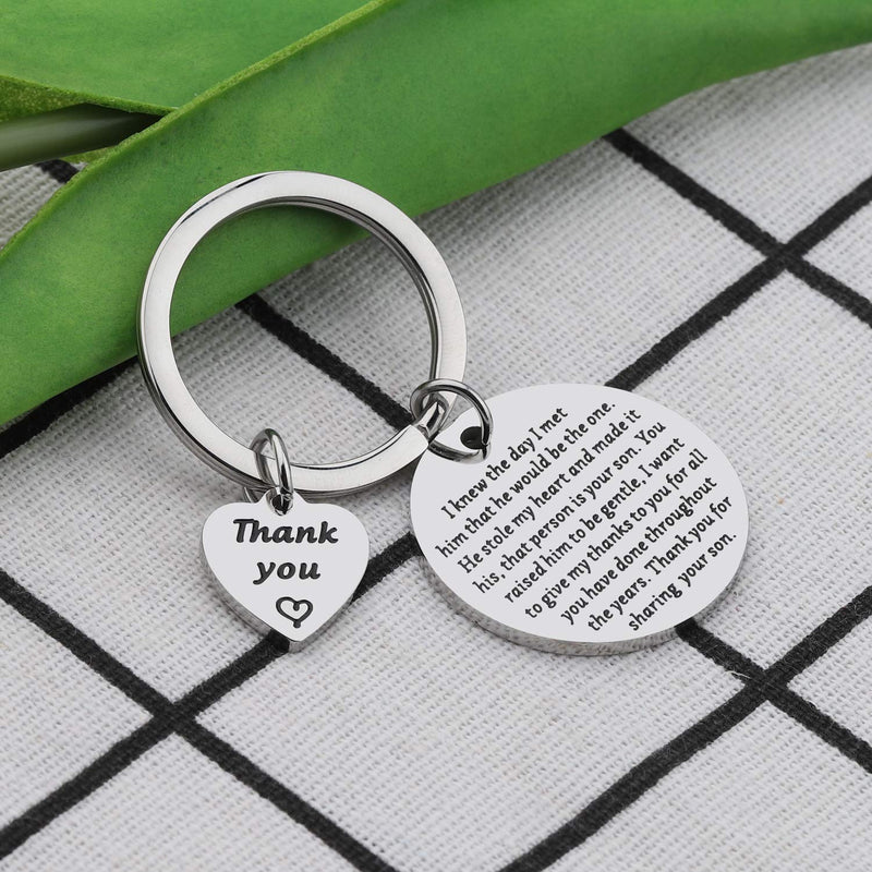 [Australia] - LQRI Mother of The Groom Gifts Mother-in-Law Keychain I Knew The Day I Met Him That He Would Be The One Keychain Wedding Gift Jewelry Mother in Law Gift sliv 