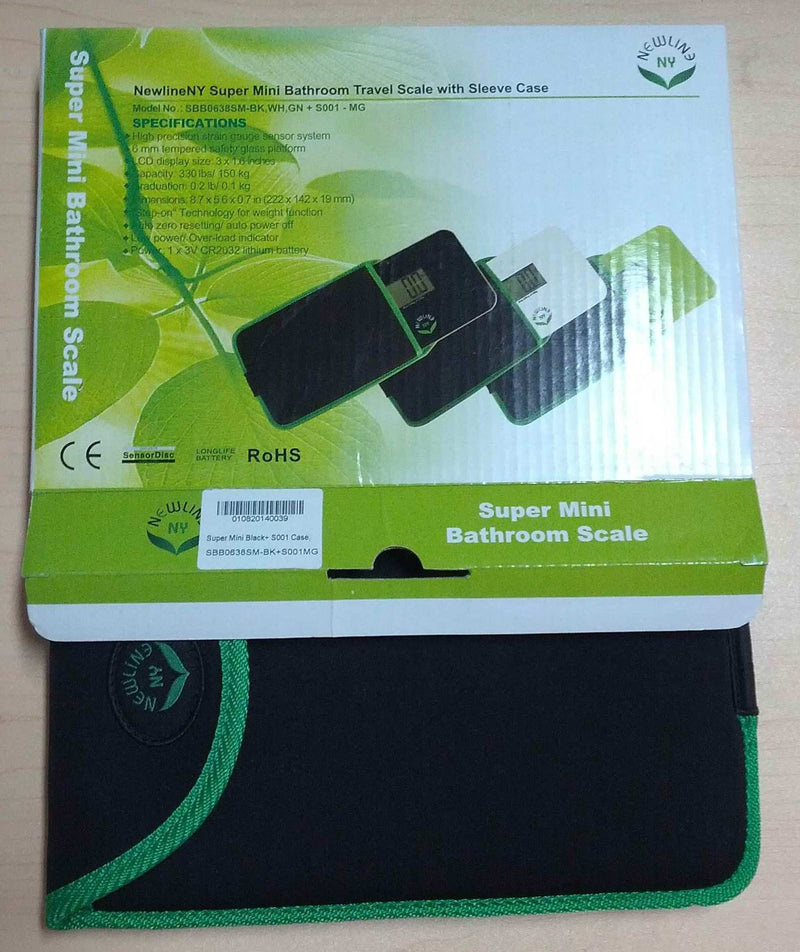 [Australia] - NewlineNY Step On Super Mini Smallest Travel Bathroom Scale with Protection Sleeve: NY-SMS-S001-BG + SBB0638SM-WH Off White 