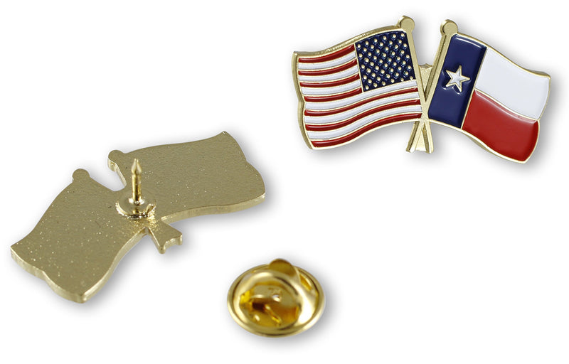 [Australia] - Forge USA and Texas Flag Enamel Lapel Pin 