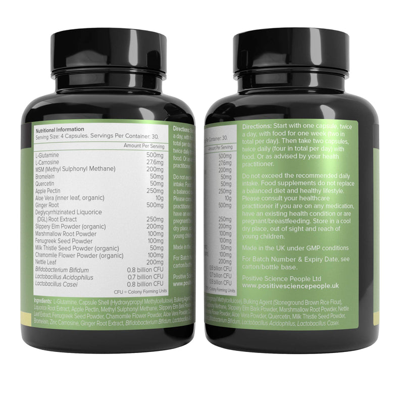 [Australia] - Gut Health Capsules | 18 Nutrients | Digestive Enzyme Supplements | Probiotics Prebiotics Bio Cultures | Milk Thistle, Liquorice Root, Slippery Elm, Easy Digest, Restore Gut | Vegan 