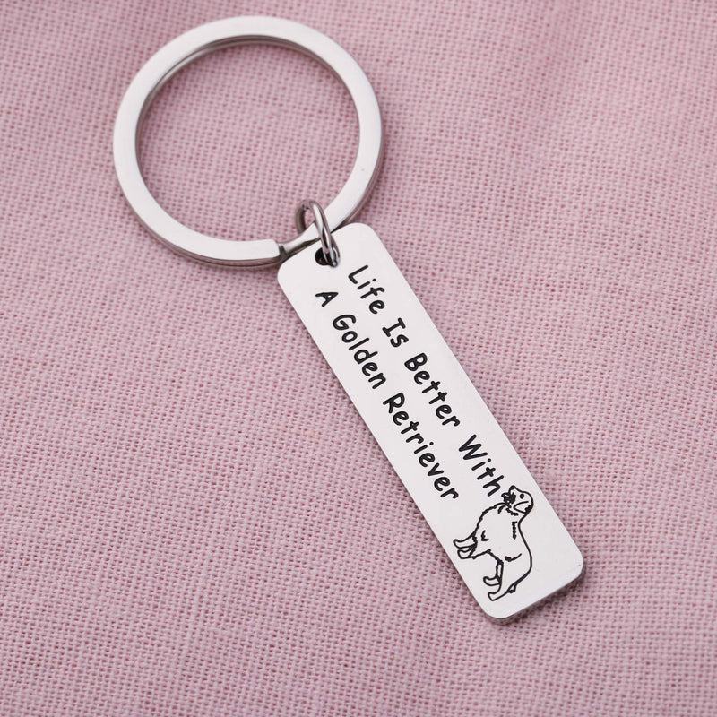 [Australia] - LQRI Golden Retriever Lover Gifts Dog Lover Gifts Life is Better with A Golden Retriever Keychain Pet Jewelry Golden Retriever Dog Mom Dog Dad Gifts Dog Owner Gifts silver 