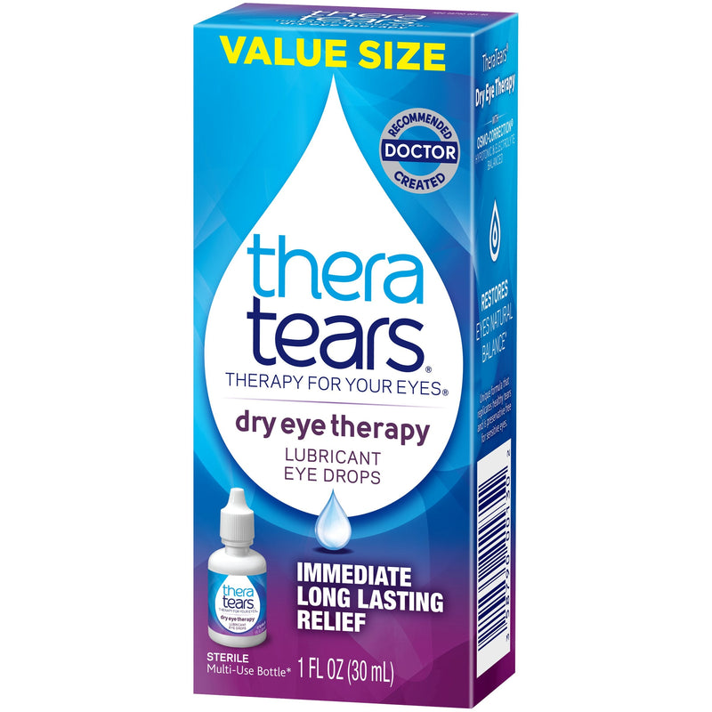 [Australia] - TheraTears Eye Drops for Dry Eyes, Dry Eye Therapy Lubricant Eyedrops, Provides Long Lasting Relief, 30 mL, 1 Fl oz Value Size 