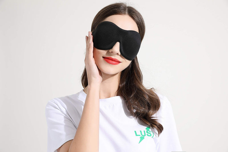 [Australia] - Sleep Mask AMAZKER Invisible Alar Deep Orbit 3D Eye Mask Ultra Lightweight & Comfortable Sleeping Mask Eye Sleep Mask for Travel, Nap, Shift Works Blue & Black 