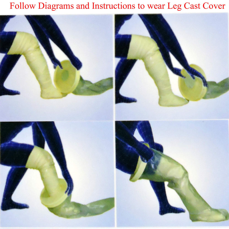 [Australia] - Transparent Lightweight Leg Cast Cover for Protection While Showering | Reusable Leg Cast Protector | Leg Cast Cover for Adults for Baths and Shower 