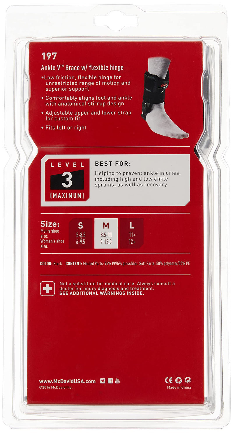 [Australia] - McDavid 197 Ankle V Brace with Flexible Hinge for Ankle Support and to Help Prevent Ankle Sprains and Injuries Medium 