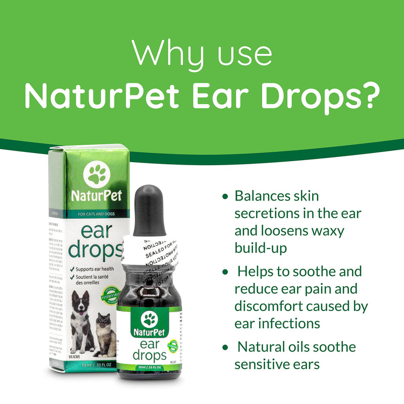 [Australia] - NaturPet Ear Drops for Dogs & Cats | Use for Cleaning, Prior to Swimming, Stinky, Smelly Ears, Itchy Ears | All Natural Herbal Drops 10mL 