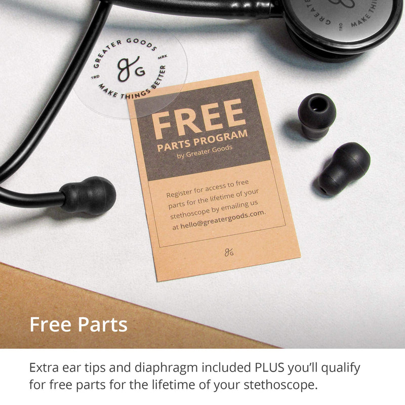 [Australia] - GreaterGoods Dual-Head Stethoscope, Designed for Basic at Home, Routine Physical Assessing Heart and Lung Examinations (Matte Black, Aluminum) 