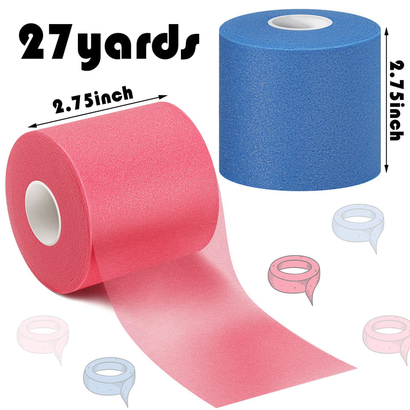 [Australia] - 12 Pieces Foam Prewrap Athletic Tape Sports Wraps Prewrap and Athletic Tape Pre Wrap Tape Breathable Sports Tape Pre Wrap for Running Hiking Hair (Rose Red, Royal Blue) Rose Red, Royal Blue 