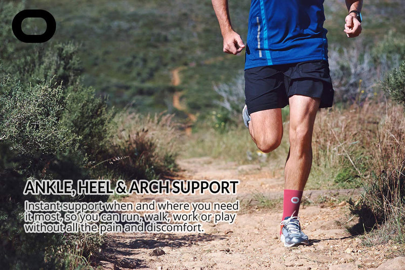 [Australia] - Ankle Brace Compression Support Sleeve (1 Pair) - BEST Ankle Compression Socks for Plantar Fasciitis, Arch Support, Foot & Ankle Swelling, Achilles Tendon, Joint Pain, Injury Recovery, Heel Spurs Medium (Men's 7-10 / Women's 8-11) Pink 