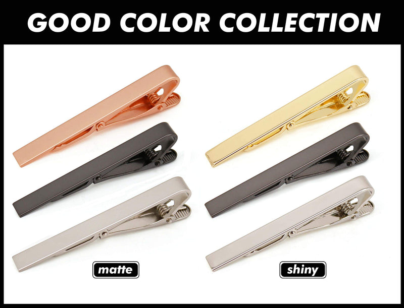 [Australia] - Tie Clips for Men 6 PCs, Elegant Metal Necktie Tie Bar Pinch Clasp for Wedding Anniversary, Business, Meeting and Daily Life. 