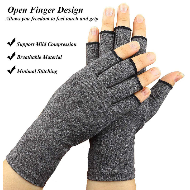 [Australia] - 2 Pairs Arthritis Gloves for Women & Men - Compression Gloves for Arthritis Pain Relief - Rheumatoid & Osteoarthritis, for Typing and Daily Work.(M) Grey M (4 Count) 2 