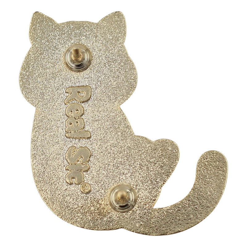 [Australia] - REAL SIC Playful Cat Enamel Pin - Cute & Funny Cat Lapel Pin in Different Colors for Jackets, Backpacks, Tops, Bags & Hats White 