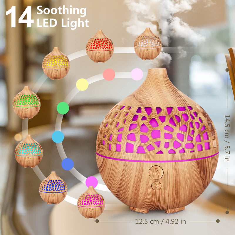 [Australia] - Bigqin Essential Oil Diffuser 180ML,Ultrasonic Aromatherapy Scented Diffuser Humidifier with 7 LED Color Lights Aroma Diffuser for Spa Bedroom , Light Brown 