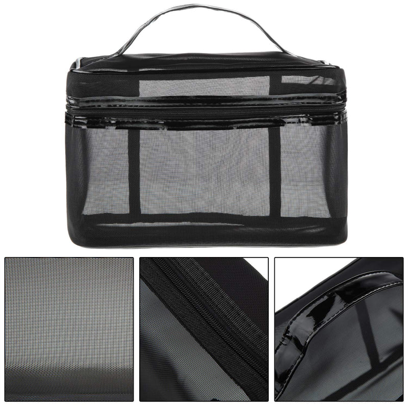 [Australia] - 3 Pieces Mesh Makeup Bag Black Mesh Zipper Pouch Travel Cosmetic Organizer Case Travel Toiletry Bag Organize Supplies Cosmetics Accessories for Daily or Travel to Keep Small Items 