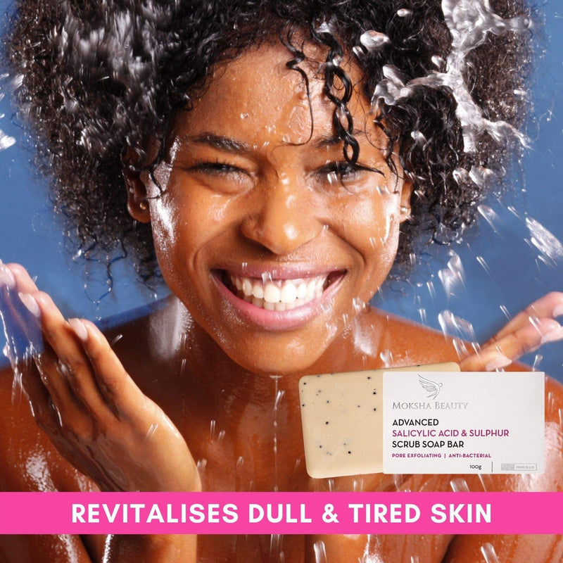 [Australia] - Sulphur Soap Bar with Salicylic Acid - [Made In U.K] Advanced Salicylic Acid & Sulphur Scrub Treatment Face Soap Bar | Paraben and Cruelty Free - 100g 