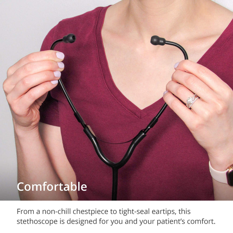 [Australia] - GreaterGoods Dual-Head Stethoscope, Designed for Basic at Home, Routine Physical Assessing Heart and Lung Examinations (Matte Black, Aluminum) 