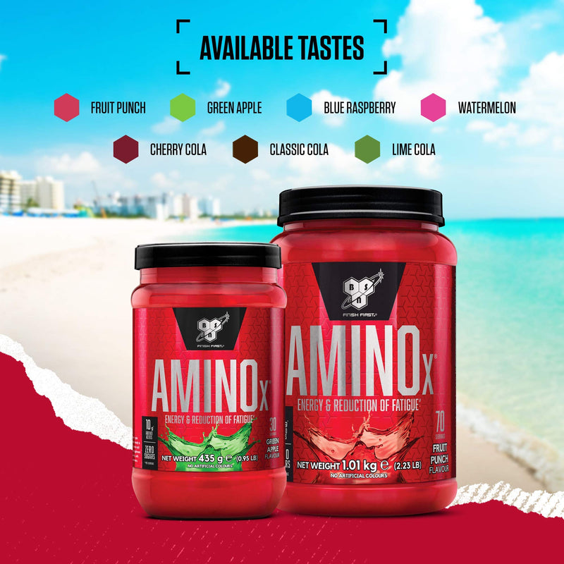 [Australia] - BSN Nutrition Amino X Muscle Building Support Powder Supplement with Vitamin D, Vitamin B6 and Amino Acids, Blue Raspberry, 435 g, 30 Servings 