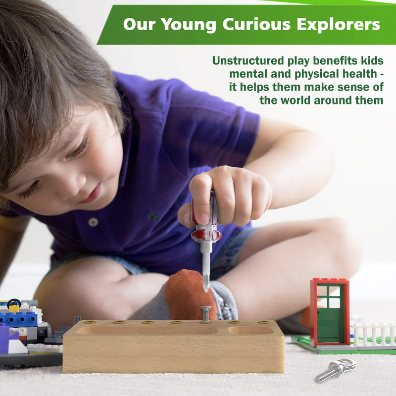 [Australia] - Panda Brothers Montessori Screwdriver Board Set - Wooden Montessori Toys for 3 4 5 Year Old Kids and Toddlers, Learning Sensory Bin Toys Preschool Materials, Fine Motor Skills Toys, Waldorf STEM Toys 
