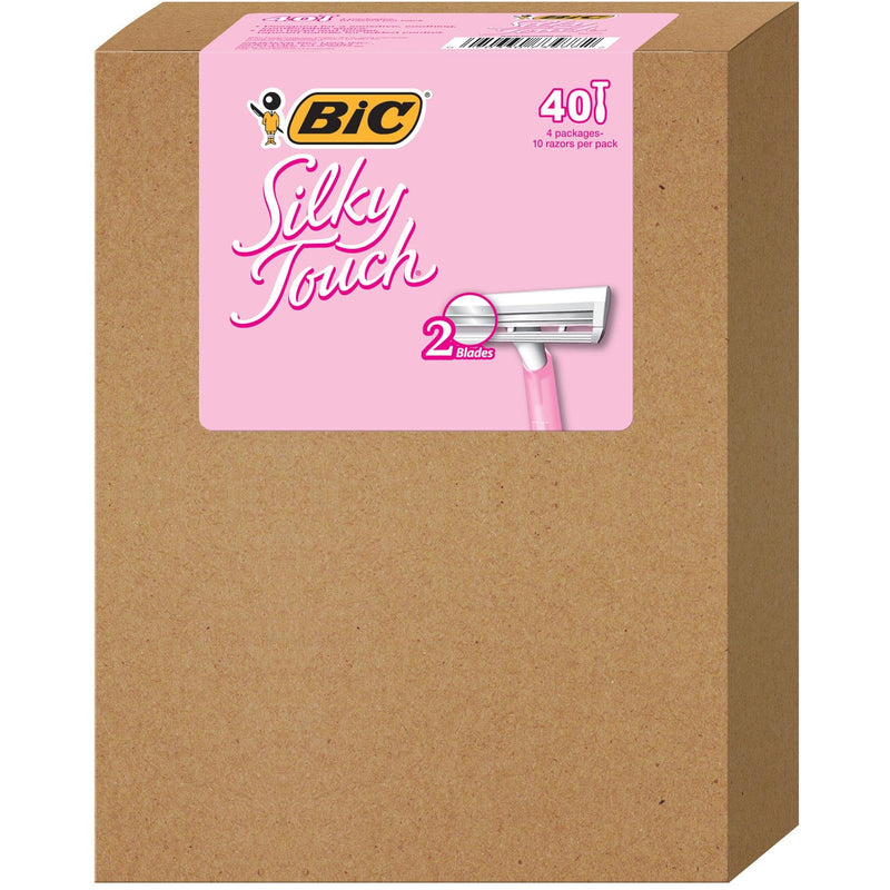 [Australia] - BIC Silky Touch Women's Twin Blade Disposable Razor, 10 Count - Pack of 4 (40 Razors) 40 Count 