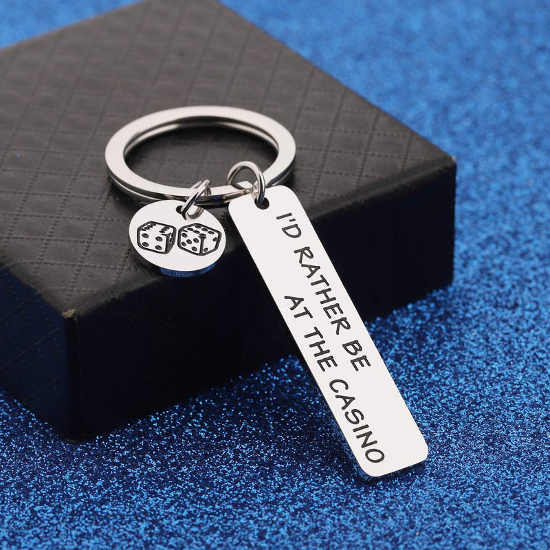 [Australia] - WUSUANED Gambler Gift I'd Rather Be at The Casino Lucky Dice Keychain Casino Lover Gift Gambling Jewelry I'd rather be at the casino keychain 