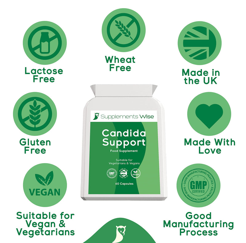 [Australia] - Candida Support, 60 Capsules - Thrush Treatment for Men and Women - Candida Treatment for Yeast Infections - Candida Complex Cleanse with Probiotics, Garlic, Caprylic Acid - Pessary, Cream Alternative 