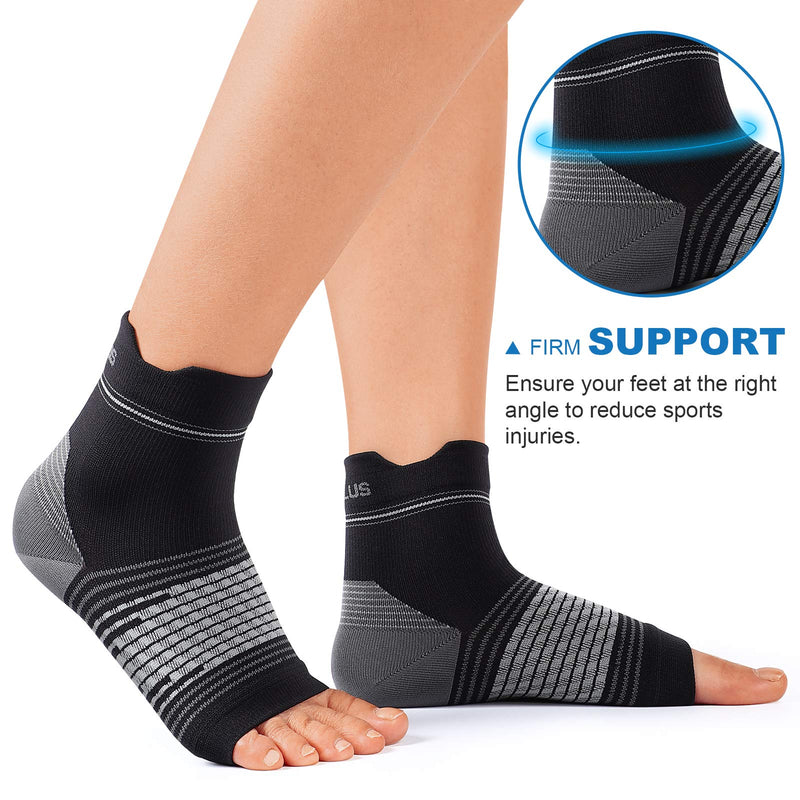 [Australia] - Plantar Fasciitis Sock (6 Pairs) for Men and Women, Compression Foot Sleeves with Arch and Ankle Support (Black, Medium) Black(6 Pairs) Medium (6 Pair) 