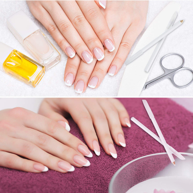 [Australia] - Nail Whitening Pencil 2-in-1 White Nail Pencil DIY Nail Art Manicure with Cuticle Pusher 