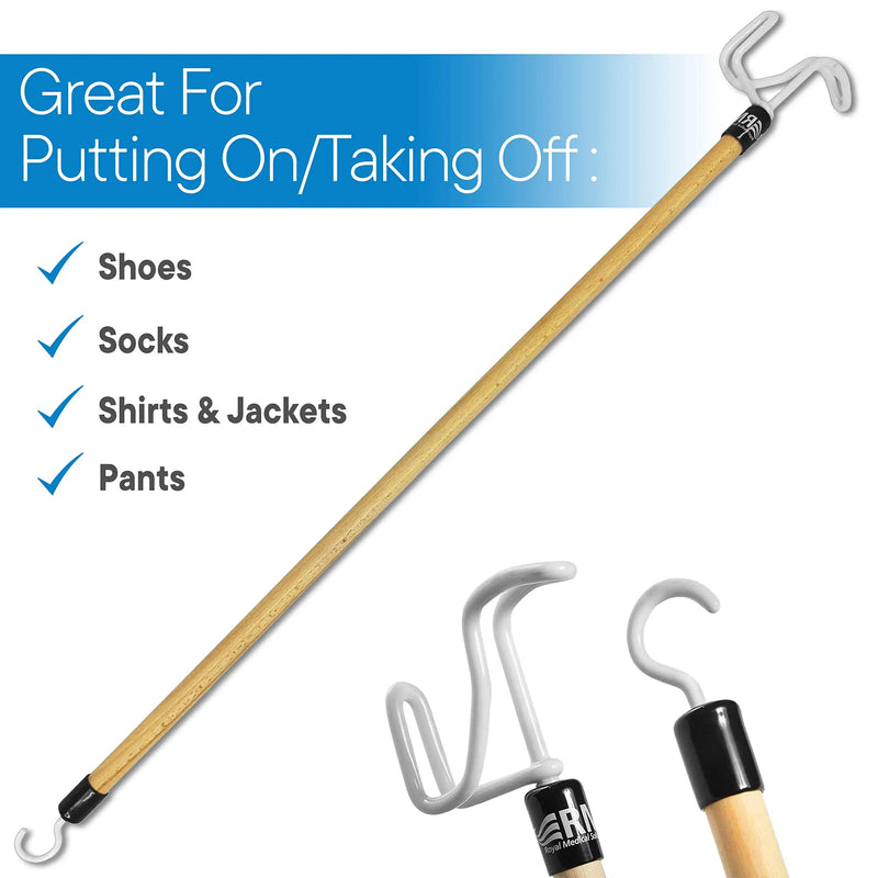 [Australia] - RMS Deluxe 28 Inches Long Dressing Stick - Dressing Aid for Shoes, Socks, Shirts and Pants 