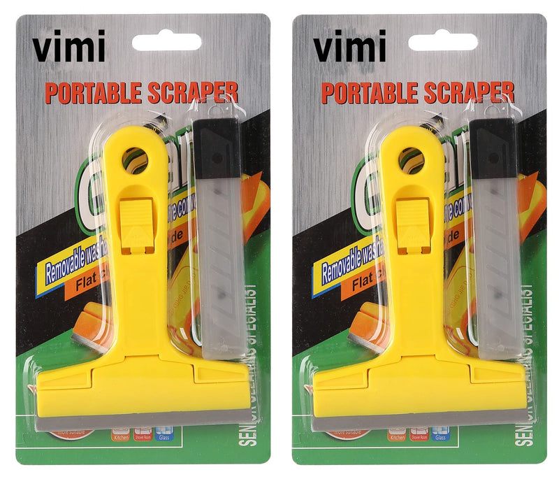 [Australia] - Glass Scraper Razor Blade,Razor Blade Scraper,Paint Scraper,Window scraper for Remover Tool Remove Surface Stains,Paint,Automotive Glass Film(4 inch-2 Handle + 20 Pack Replacement Blades) 