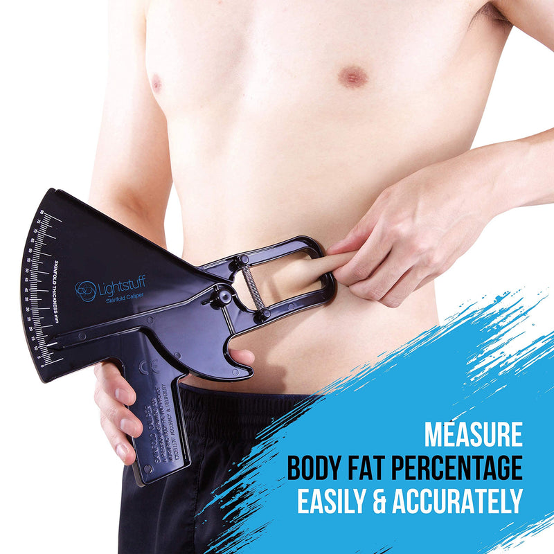 [Australia] - Lightstuff Precision Skinfold Caliper - Easy, Reliable Tool for Monitoring Body Fat - Quick Start Guide for Beginners, Detailed Booklet for Advanced Users - Measures up to 80mm in Skin Fold Thickness 