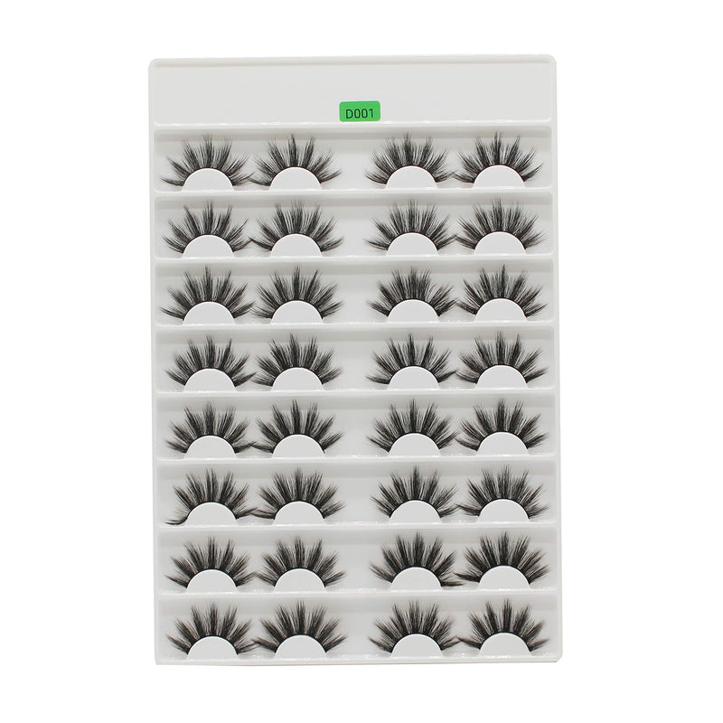 [Australia] - Vayator 16 Pairs Mink Eyelashes 3D Mink Lashes Thick HandMade Full Strip Lashes Cruelty Free Mink Lashes False Eyelashes Makeup (D001) D001 