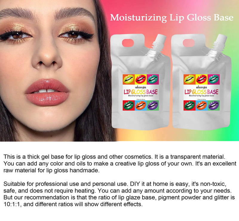 [Australia] - Ofanyia Lip Gloss Base, Moisturizing Clear Lip Gloss Base Lips Makeup Primer Lipstick Material for DIY Handmade Lip Balm Lip Gloss - 175ml 2 Pack 