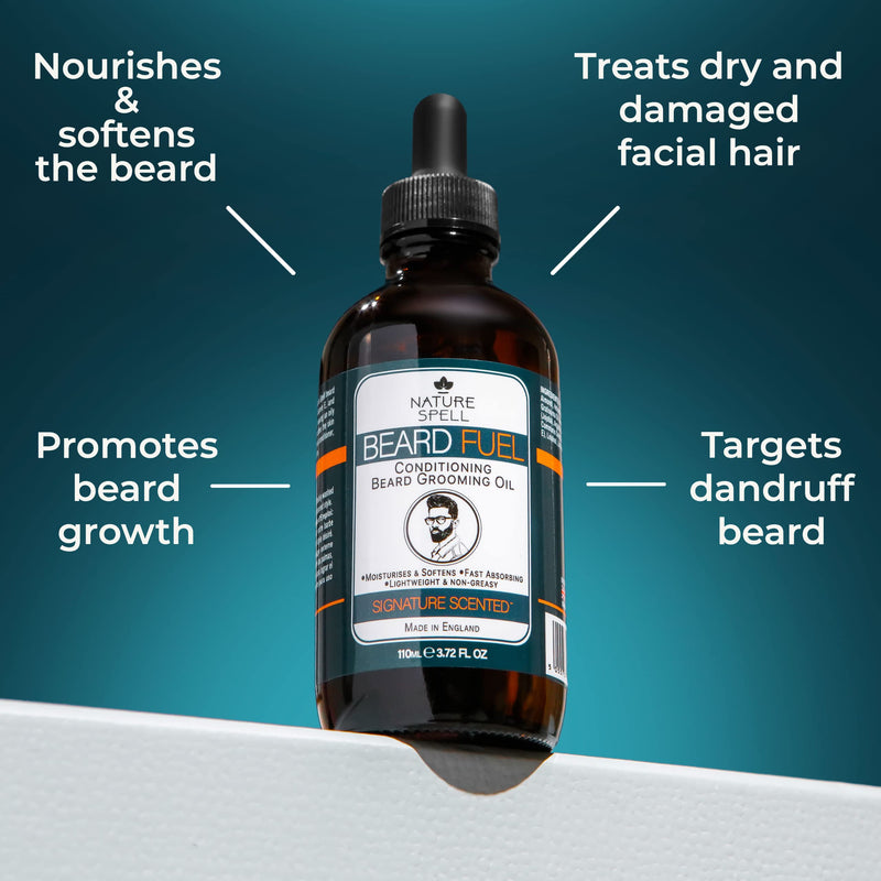 [Australia] - Nature Spell Beard Grooming Oil - Extra Large Bottle 110ml- Signature Scented, Beard Conditioning Oil, Made in UK 