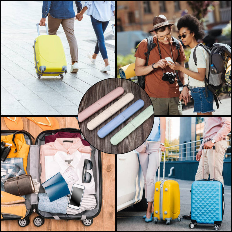 [Australia] - wugongshan 4 Pcs Travel Toothbrush Cases, Portable Travel Toothbrush Holder, Toothbrush Travel Case, Toothbrushes Storage Covers Cases Boxes, for Travel Camping Business Trip Holiday 