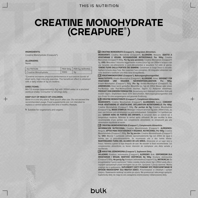 [Australia] - Bulk Creapure Creatine Monohydrate Powder, 100 g, Packaging May Vary 