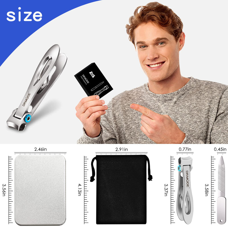 [Australia] - Nail Clippers for Thick Nails - DRMODE 16mm Wide Jaw Opening Nail Clippers Sharp Curved Blade Toenail Clippers Heavy Duty Nail Cutter Large Fingernail Clippers for Men 