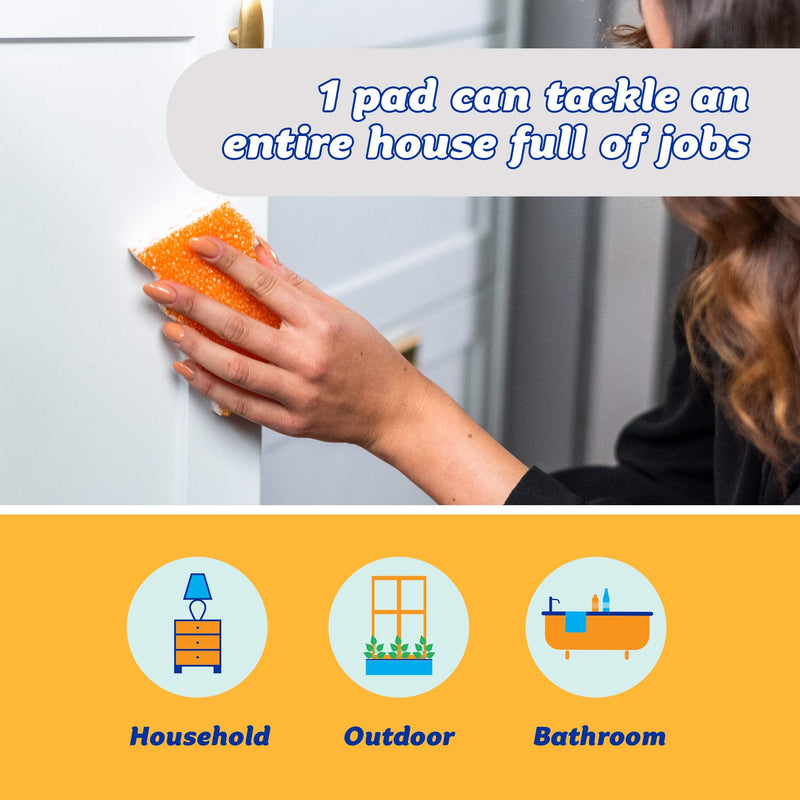 [Australia] - Scrub Daddy Eraser Sponge - Eraser Daddy 10x - Durable Melamine Eraser, Dual-Sided Scrubber, Temperature Controlled, Water Activated, All Purpose Cleaning for Walls, Baseboards, Kitchen Bathroom 2ct 2 Count (Pack of 1) 