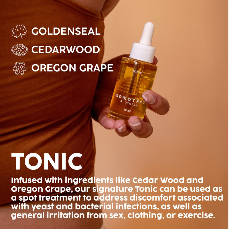 [Australia] - Momotaro Apotheca Tonic Bath + Body Oil Concentrate and spot treatment - For Discomfort from BV & Yeast Infection Support, Razor Burn, & Ingrown Hairs with soothing Jojoba oil base - 55 ml | 1.9 fl oz 