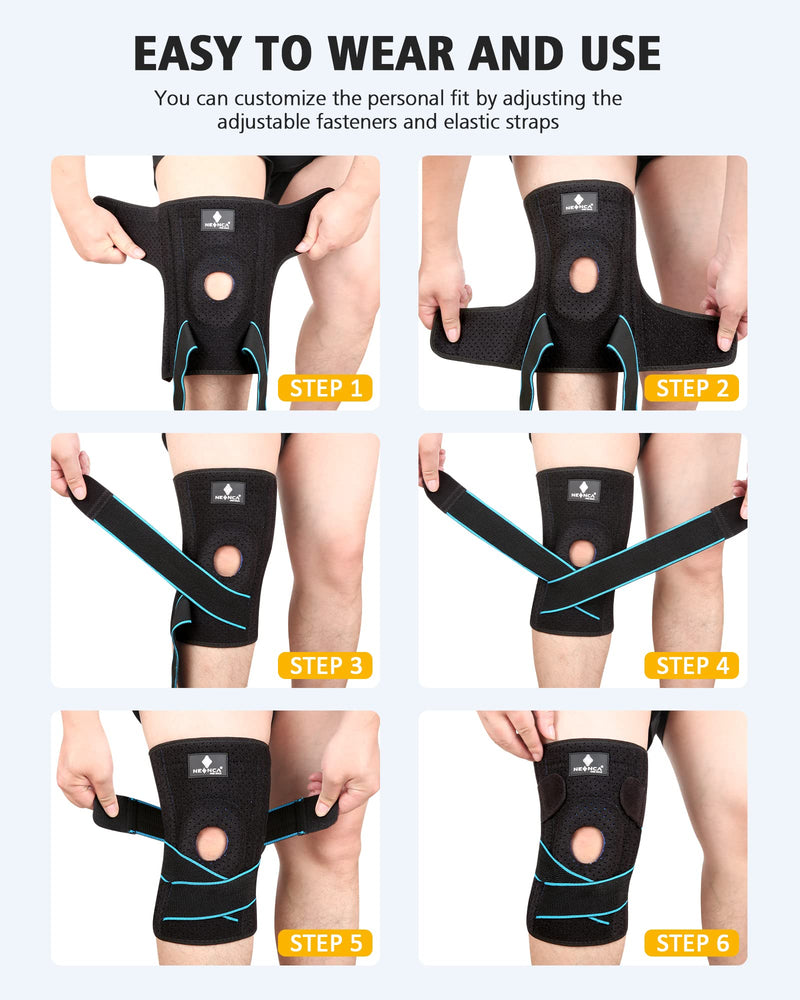 [Australia] - NEENCA Knee Brace with Side Stabilizers & Patella Gel Pads, Adjustable Compression Knee Support Braces for Knee Pain, Meniscus Tear,ACL,MCL,Arthritis, Joint Pain Relief,Injury Recovery-4 Sizes. AC-54 Medium 