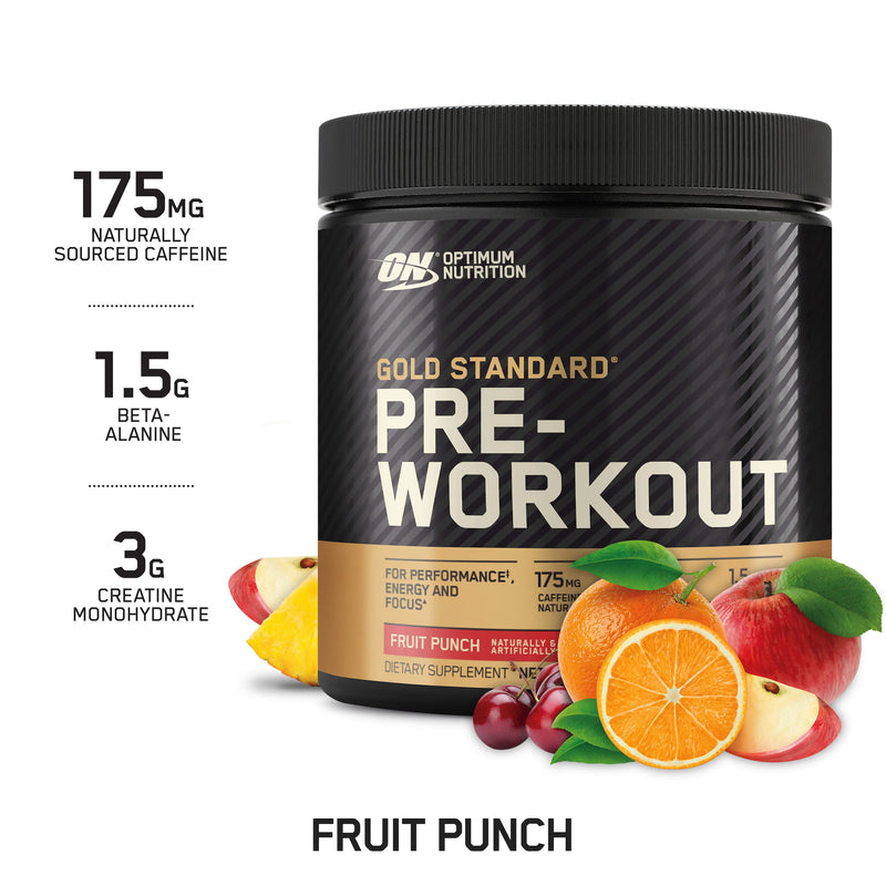 [Australia] - Optimum Nutrition Gold Standard Pre-Workout, Vitamin D for Immune Support, with Creatine, Beta-Alanine, and Caffeine for Energy, Keto Friendly, Fruit Punch, 30 Servings (Packaging May Vary) 