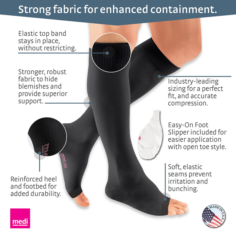 [Australia] - mediven Plus for Men & Women, 20-30 mmHg, Calf High Compression Stocking, Open Toe Beige 2 Petite 