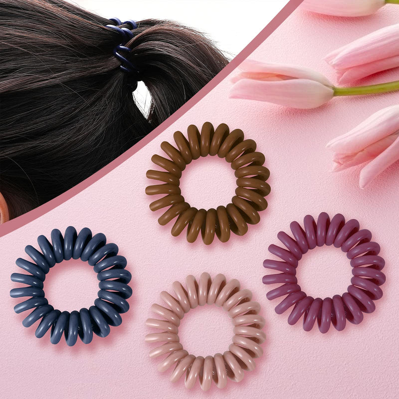 [Australia] - Boobeen 20 pack Hair Ties - Spiral Hair Band Multicolor Telephone Cord Hair Band-A Hair Band Suitable for Any Hair Type Multi-colored 