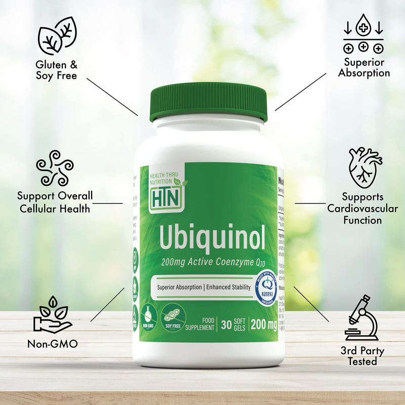 [Australia] - Ubiquinol 200 Milligram EAF CoQ10 (Enhanced Absorption Formula Coenzyme Q10 as Kaneka Ubiquinol) (30 Softgels) 30 Count (Pack of 1) 