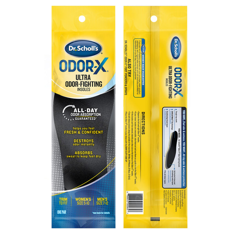 [Australia] - Dr. Scholls Scholl's Odor X Odor Fighting Insoles With Activated Charcoal Pair, 1 Pair (Pack of 4) 