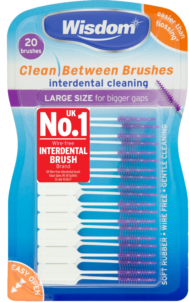 [Australia] - Wisdom Clean Between Interdental Large Purple Brushes - Pack of 3, Total 60 1 