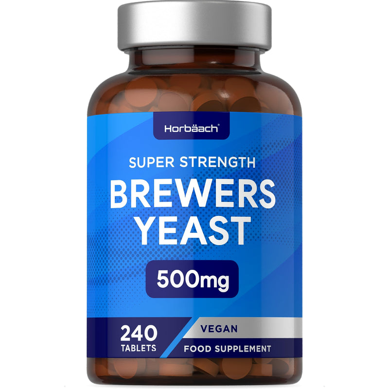 [Australia] - Brewers Yeast Tablets | 500mg | 240 Count | Natural Source of B-Vitamins, Amino Acids, Minerals & Trace Elements | High Strength Supplement | 8 Months Supply | by Horbaach 