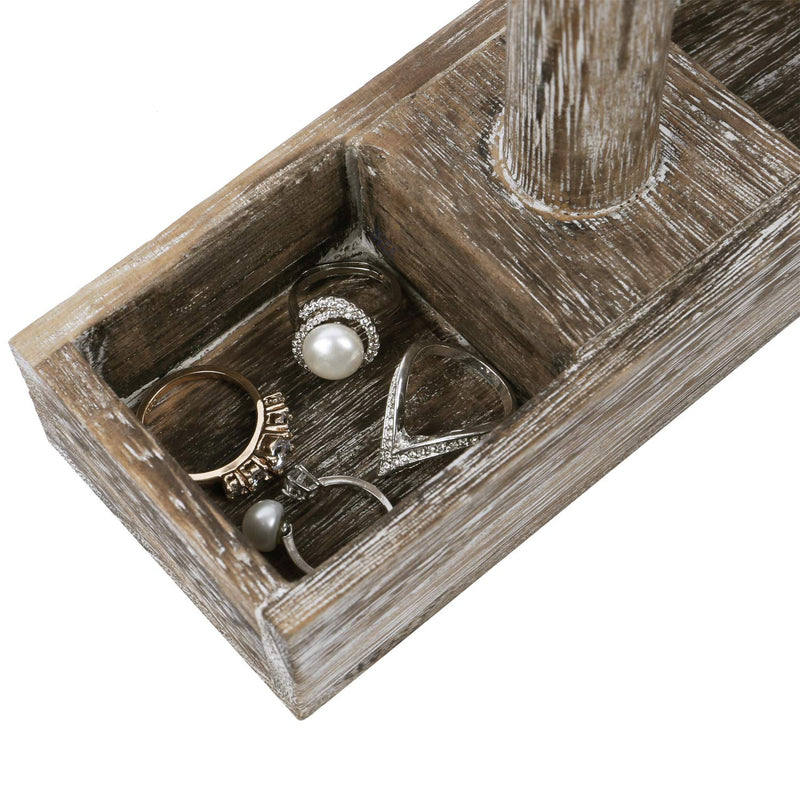 [Australia] - Mooca Bracelet Bangle Holder, Table Top Necklace Wooden Jewelry Display Stand Storage Tray for Home Organization, 11 3/4" W x 2 3/4" D x 9 3/4" H, Coffee 4) Coffee 